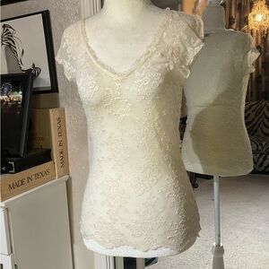 Express Cream Lace Top